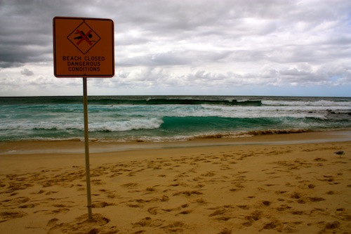 Dangerous conditions at Bronte Beach, Sydney, Australia Dangerous conditions at Bronte Beach, Sydney, Australia