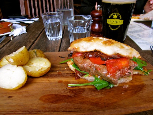 Steak sandwich at Red Hill Brewery, Mornington Peninsula, Australia Steak sandwich at Red Hill Brewery, Mornington Peninsula, Australia