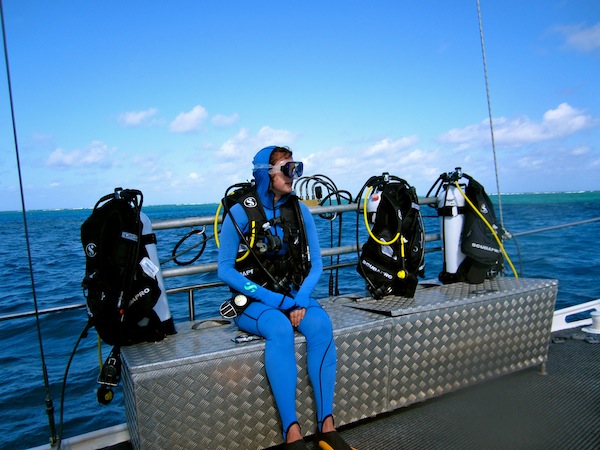Christine Amorose, scuba diving on the Great Barrier Reef, Cairns, Australia Christine Amorose, scuba diving on the Great Barrier Reef, Cairns, Australia