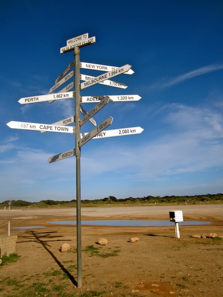 Road sign on the Nullarbor, South Australia Road sign on the Nullarbor, South Australia