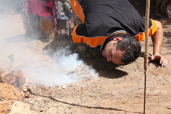 Josh making fire in the traditional Aboriginal way, Yallingup, Western Australia Josh making fire in the traditional Aboriginal way, Yallingup, Western Australia