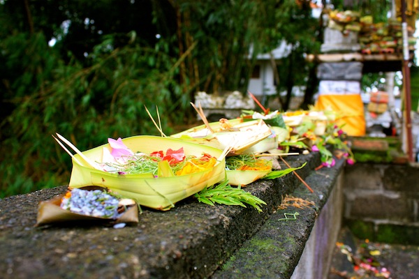 Balinese festival offerings in Seminyak, Bali, Indonesia Balinese festival offerings in Seminyak, Bali, Indonesia