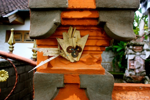 Paper Balinese offering, Seminyak, Bali, Indonesia Paper Balinese offering, Seminyak, Bali, Indonesia