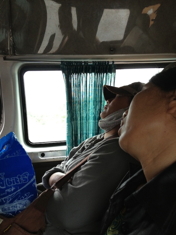 Woman snoring on local bus in Vietnam Woman snoring on local bus in Vietnam