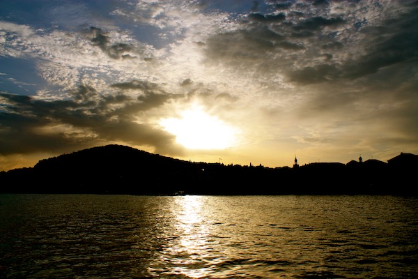 Sunset over the Adriatic Sea and port in Split, Croatia Sunset over the Adriatic Sea and port in Split, Croatia