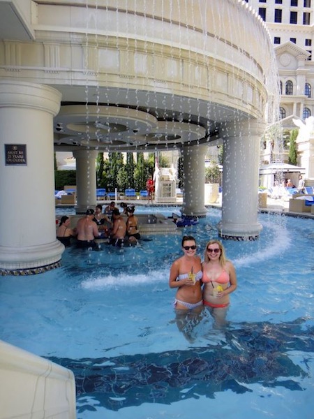 Christine Amorose & Renee Eggers in the Caesars Palace pool, Las Vegas, USA Christine Amorose & Renee Eggers in the Caesars Palace pool, Las Vegas, USA