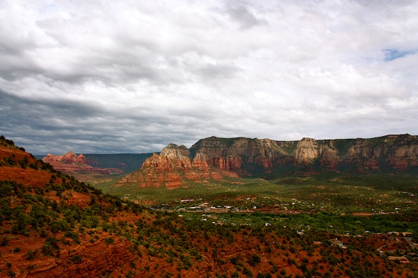 Sedona red rocks under incoming storm clouds in Arizona, USA Sedona red rocks under incoming storm clouds in Arizona, USA