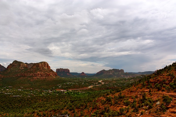 Cloudy skies over the Sedona red rocks in Arizona, USA Cloudy skies over the Sedona red rocks in Arizona, USA
