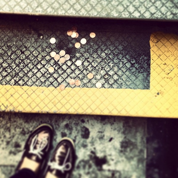 Lucky pennies on the ground in NYC Lucky pennies on the ground in NYC
