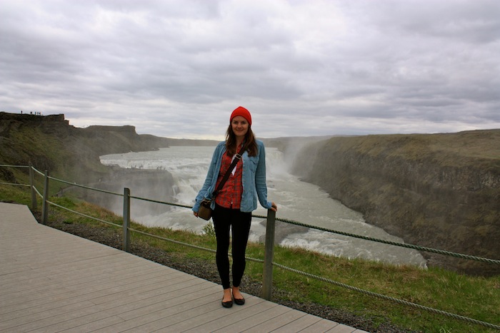 Christine Amorose at Gullfoss Waterfall, Iceland