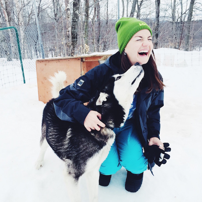 Dog sledding at Les Secrets Nordiques in Quebec City