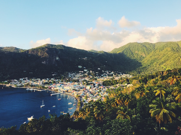 Soufriere, St Lucia at sunset