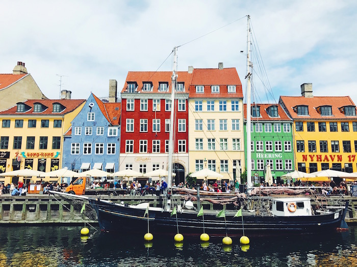 Nyhavn colorful buildings in Copenhagen, Denmark