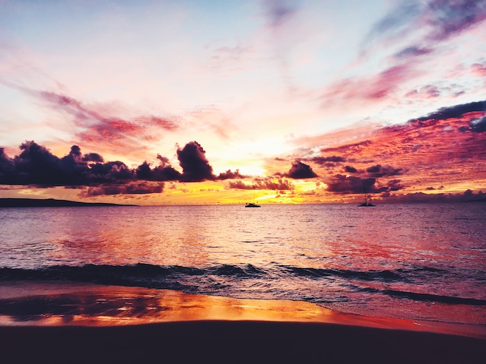 Sunset at Kamaole Beach in Kihei, Maui