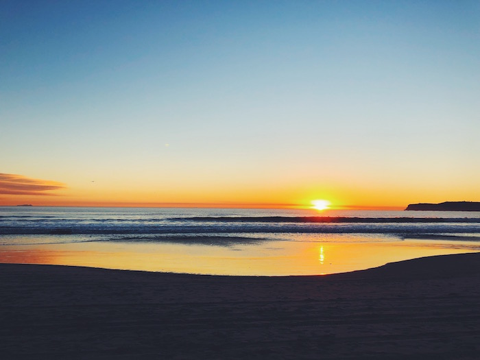 Sunset at Coronado Beach in San Diego