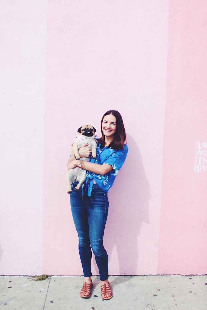 Christine A. Merrill and Gertie the Pug at Pigment