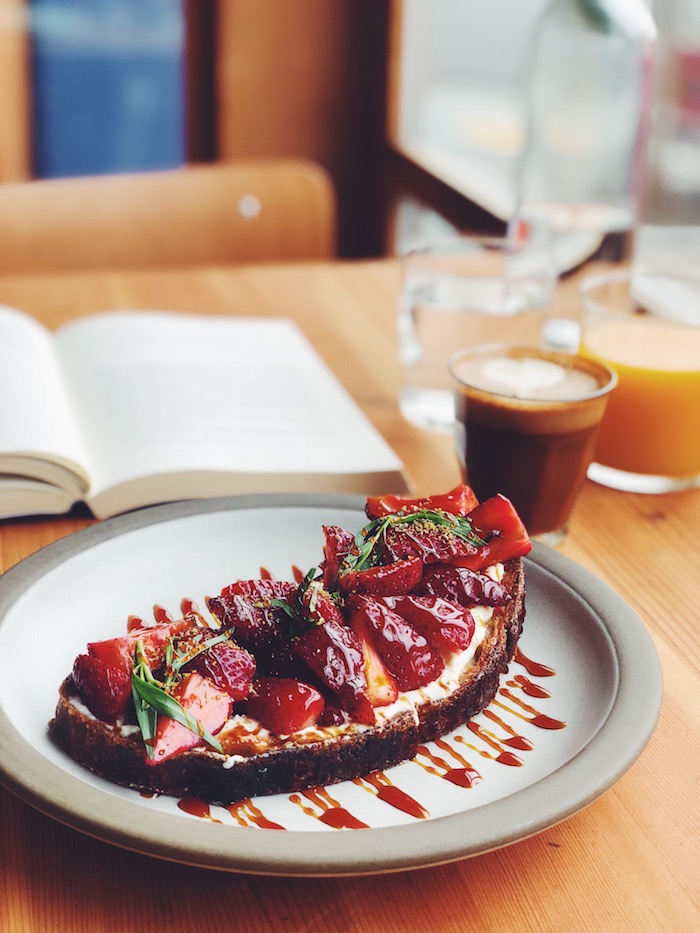 Strawberry toast at Tartine Manufactory in San Francisco