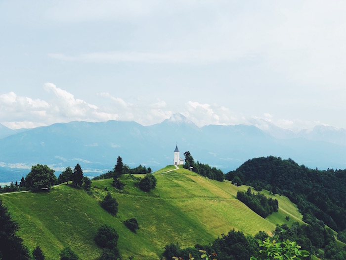 Jamnik Church on a mountain in Slovenia