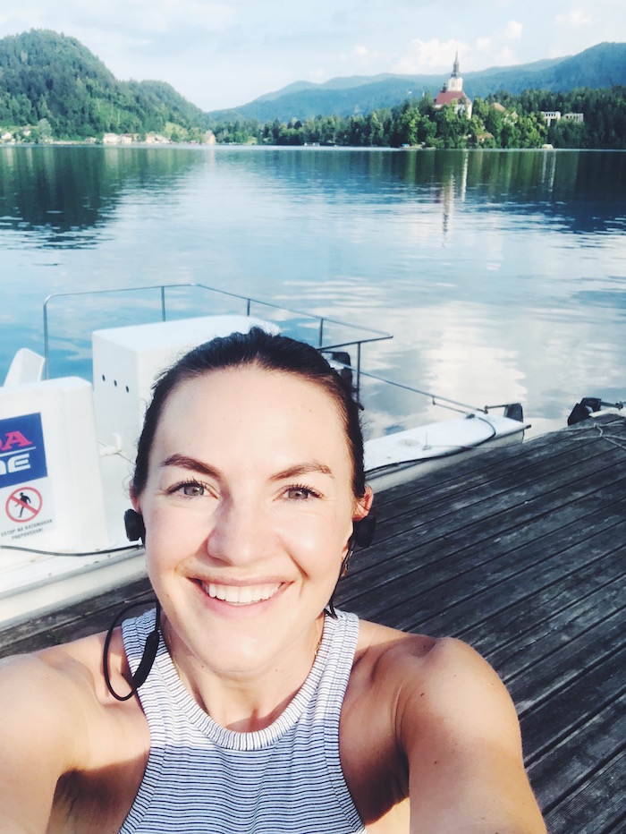 Christine Amorose Merrill in Lake Bled, Slovenia