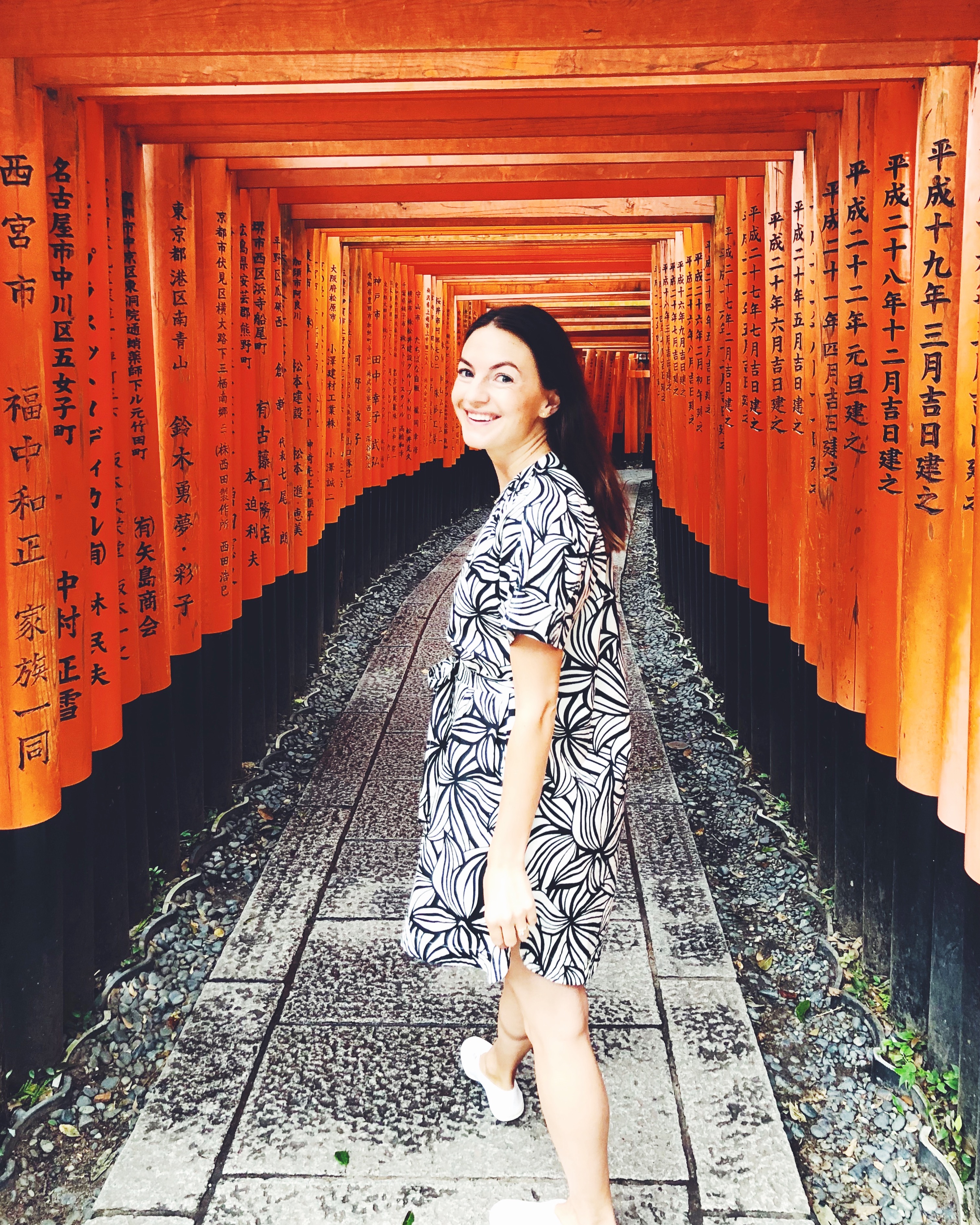 red shrine in Kyoto, Japan