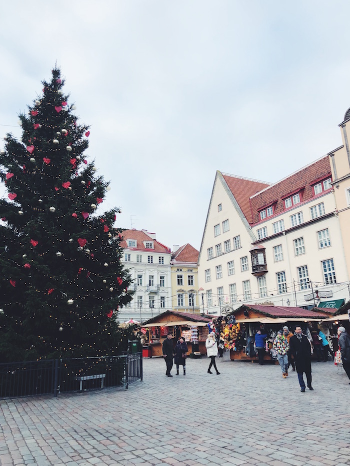 Christmas market square in Tallinn, Estonia