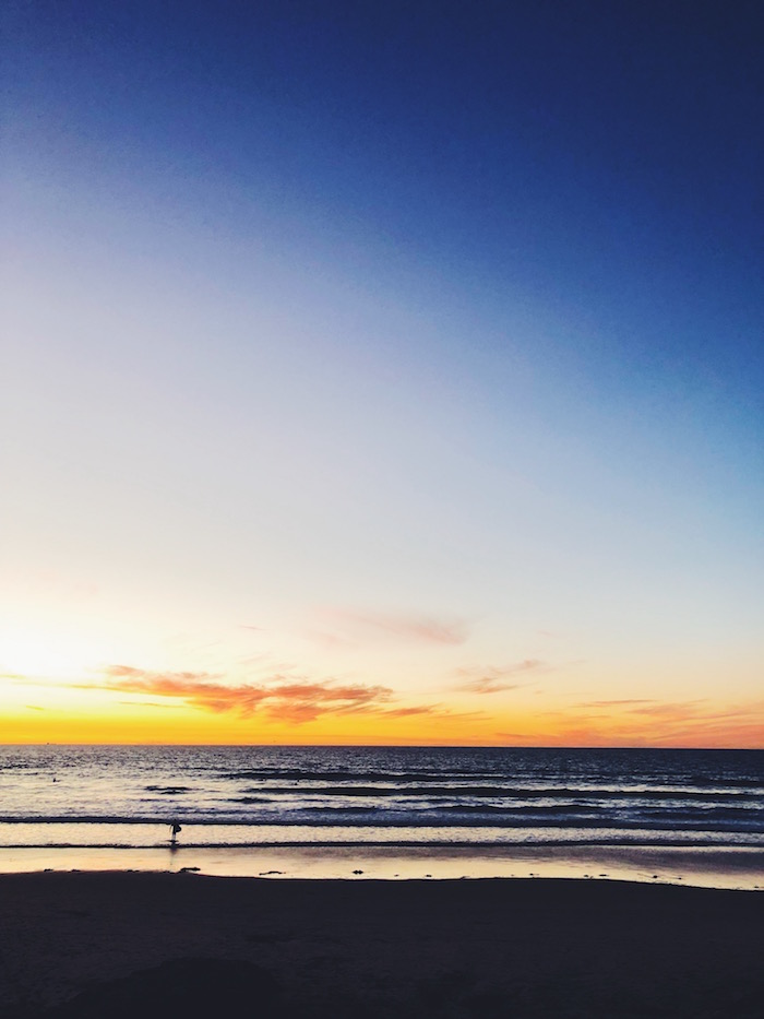 Scripps Beach at sunset in San Diego