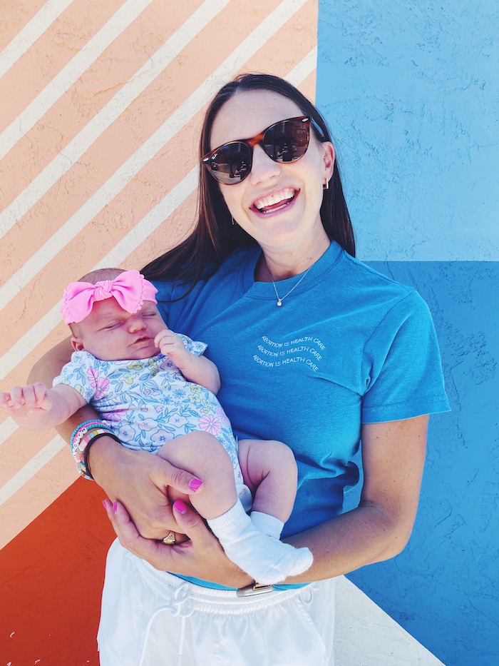 Christine Merrill with baby